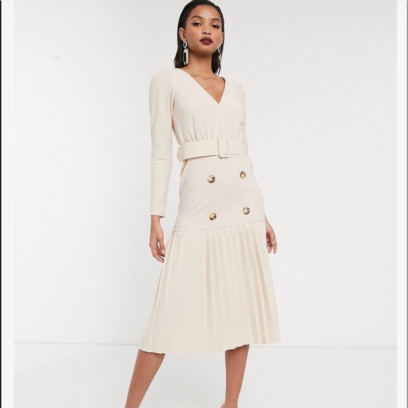 ASOS Dresses & Skirts - Double breasted asos pleated dress